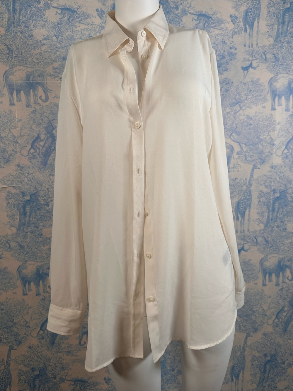 Banana Republic sheer Cream Button-Down Shirt wardrobe staple